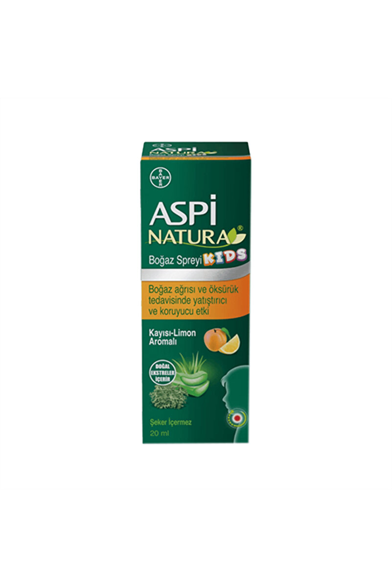 Aspinatura Aspi NATURA Kids Boğaz Spreyi (Kayısı Limon Aromalı) 20 ml