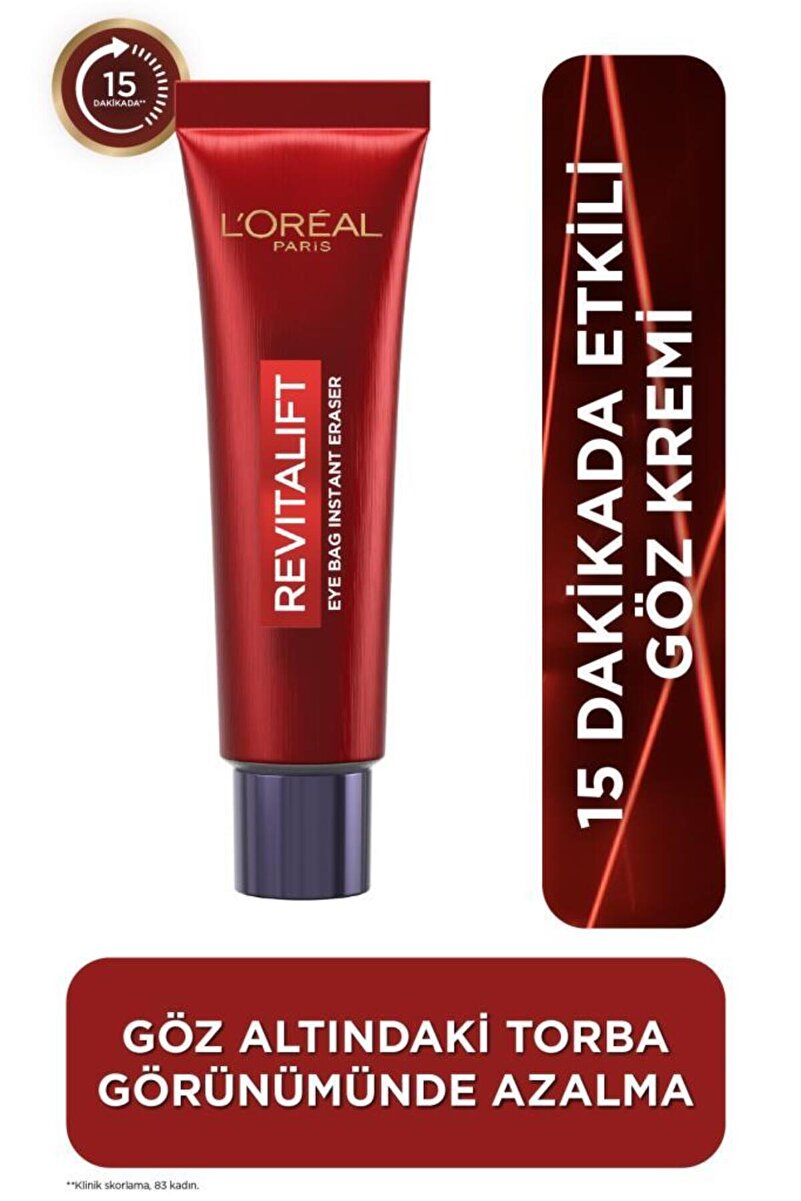 L'Oreal Paris Revitalift Lazer Eyebag Instant Eraser Göz Altı Torba Görünümüne Karşı Etkili Göz Kremi 15ml
