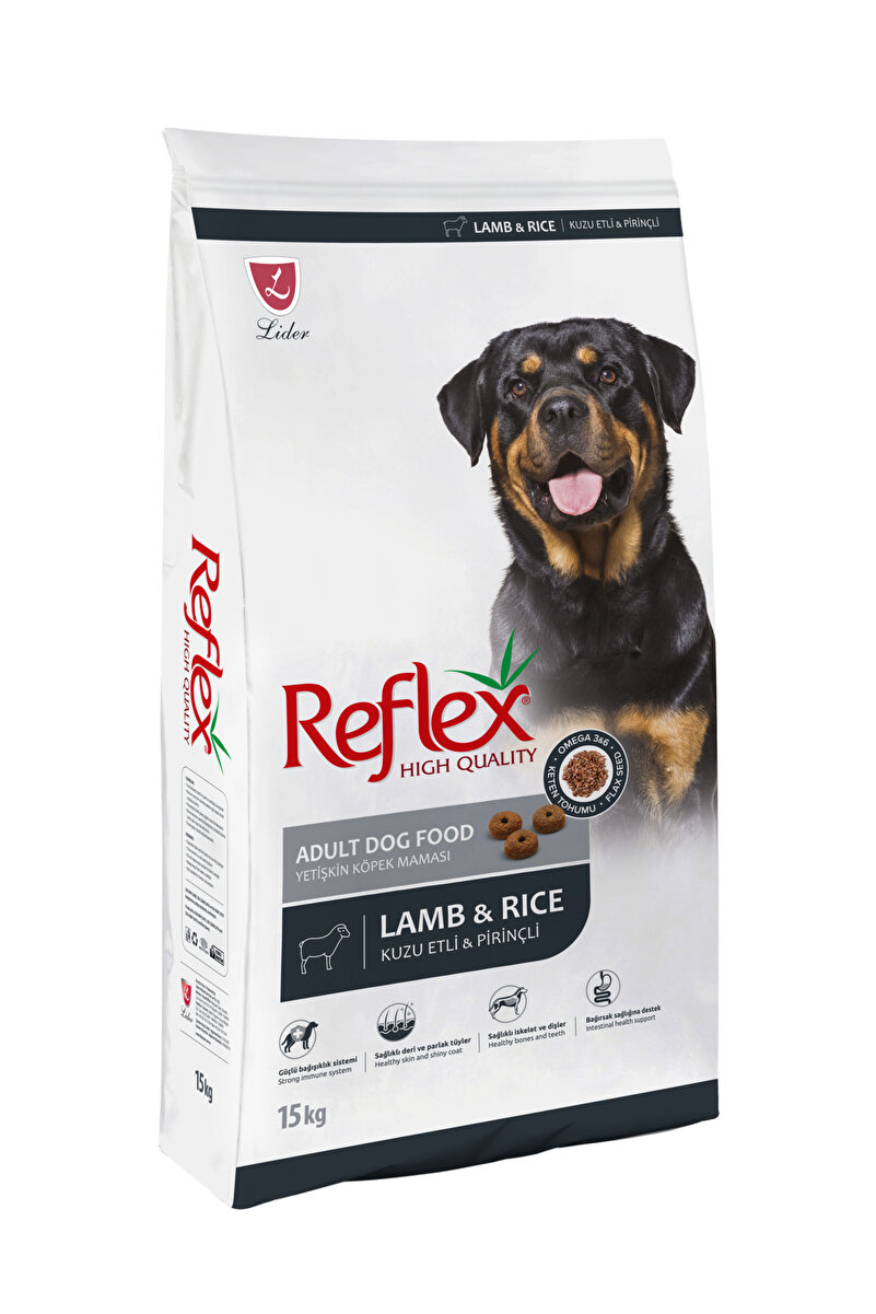 Reflex Kuzu Etli ve Pirinçli Yetişkin Köpek Maması 15 kg