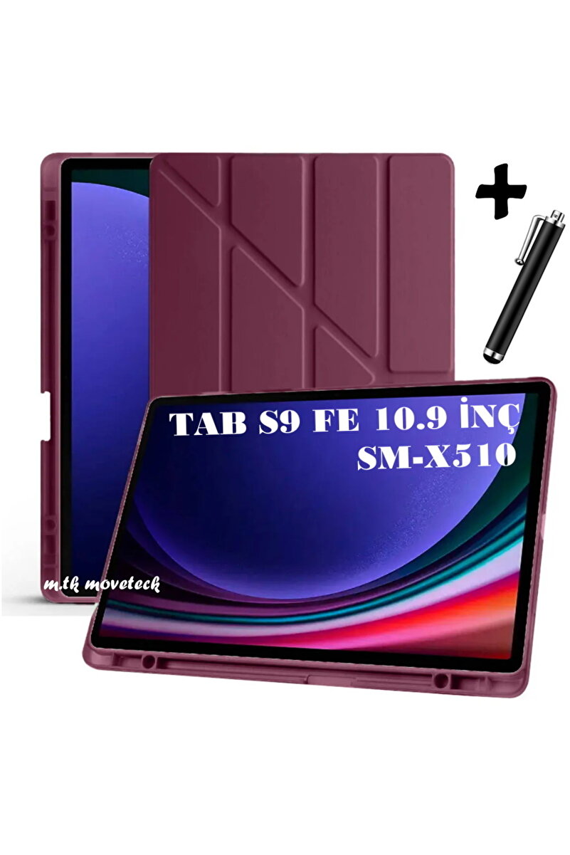 m.tk moveteck Galaxy Tab S9 Fe/s10 Fe/S10 Lite 10.9 Kılıf Kalem Bölmeli Katlanır Standlı Yumuşak Silikon (UYUMLU)