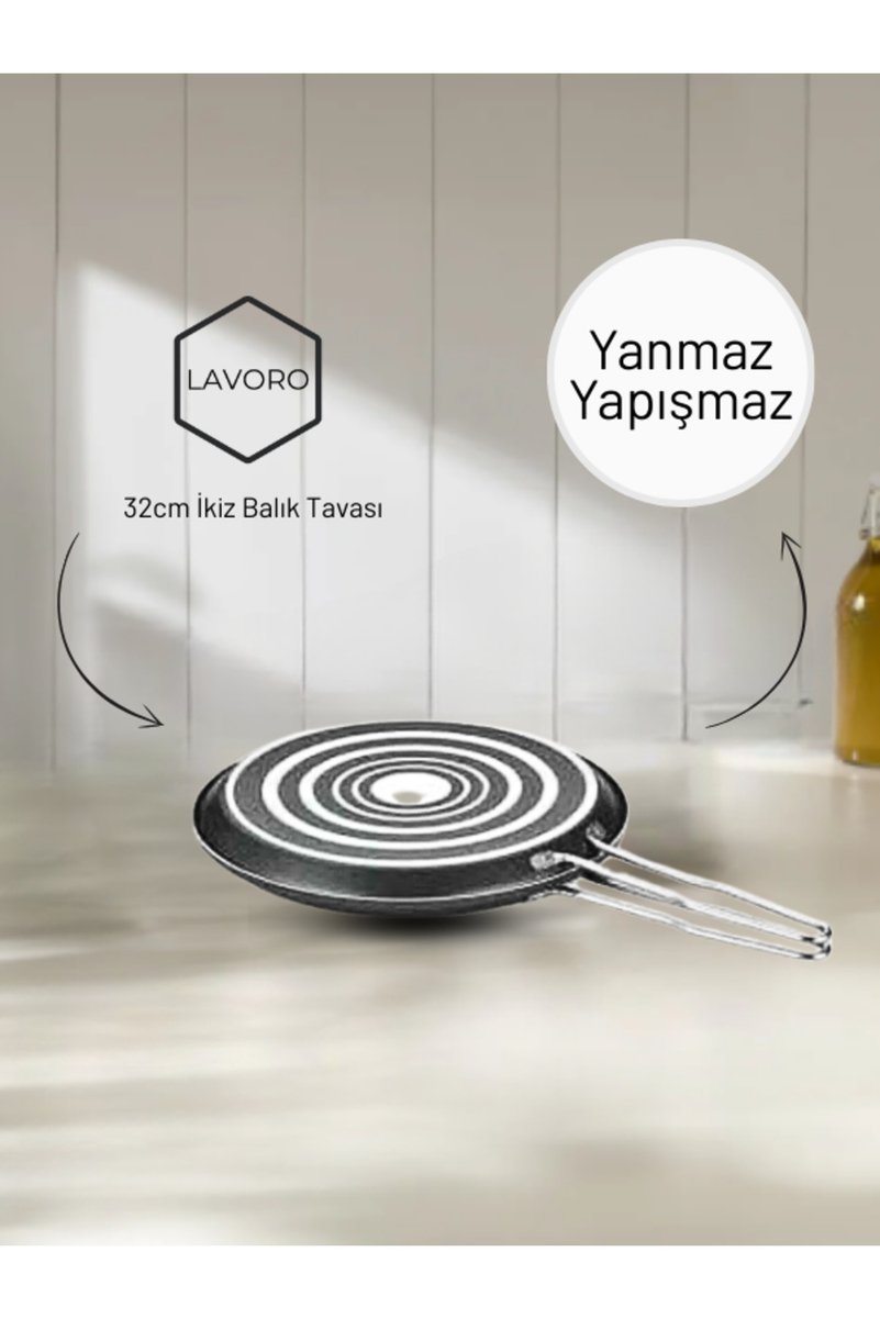 Lavoro Ikiz Balık Tavası 32cm Siyah Renk