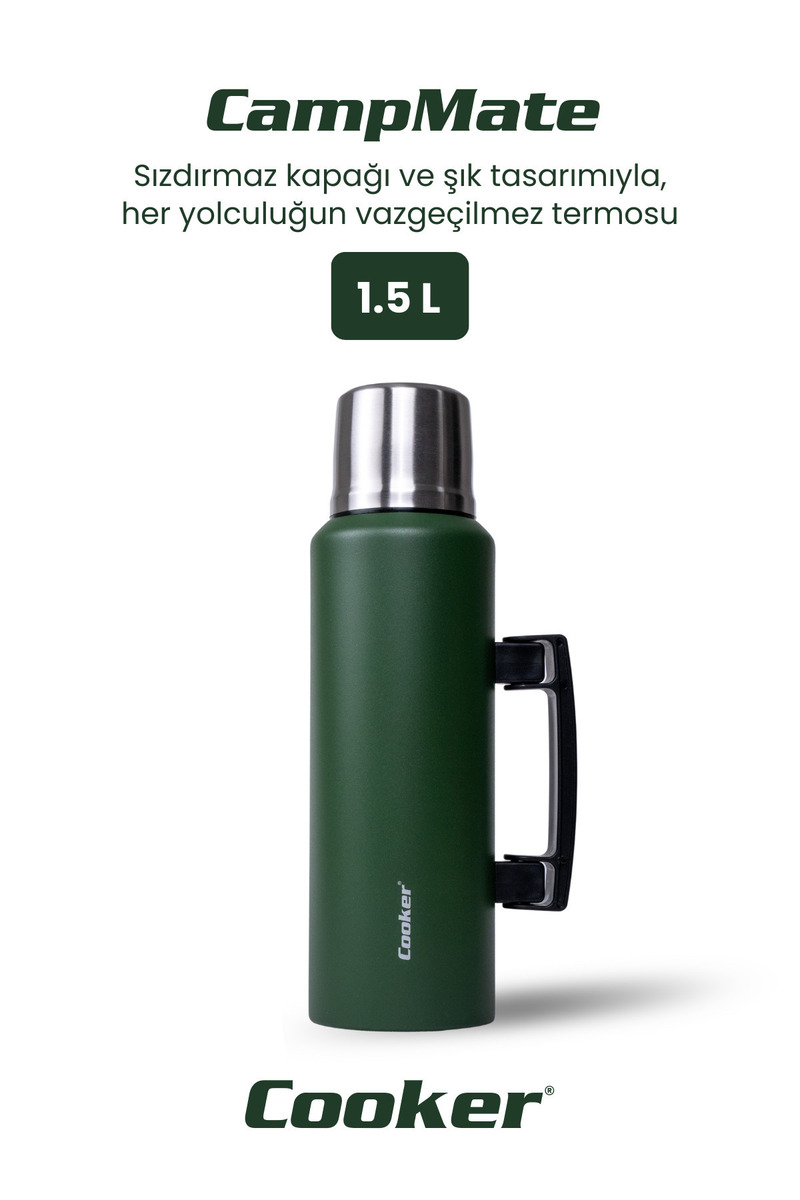 Cooker CampMate 1.5 L Paslanmaz Çelik Termos Yeşil CKR2085