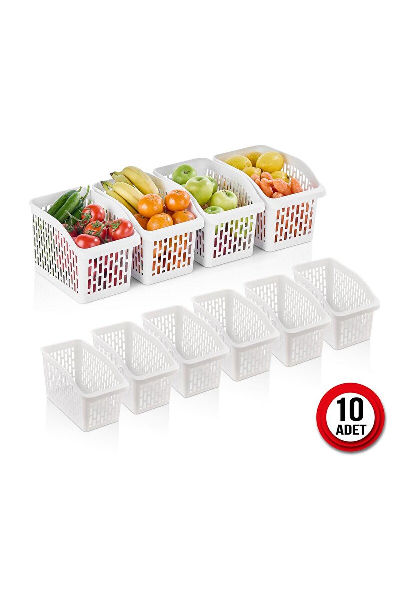ORGANİZERS 10 Adet Buzdolabı içi Düzenleyici Organizer Sepet Org-23