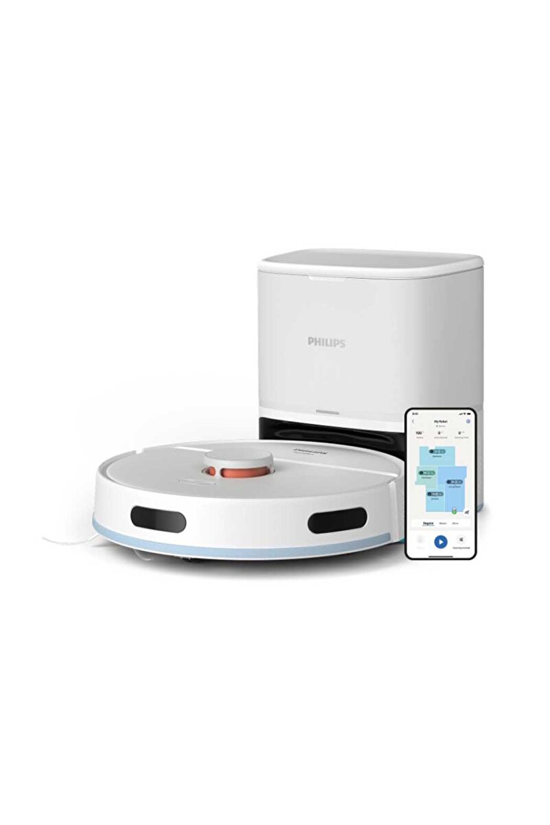 Philips 2000 Serisi Robot Süpürge, Islak ve Kuru Temizlik,Otomatik Boşaltma,HomeRun,Beyaz, XU2100/25