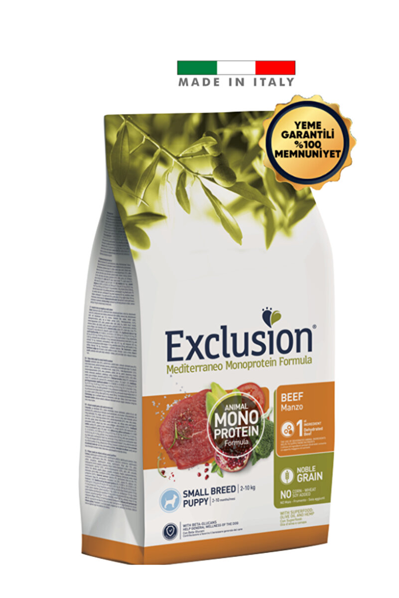 Exclusion Düşük Tahıllı Monoprotein Sığır Etli Ve Narlı Küçük Irk Yavru Köpek Maması 2 Kg