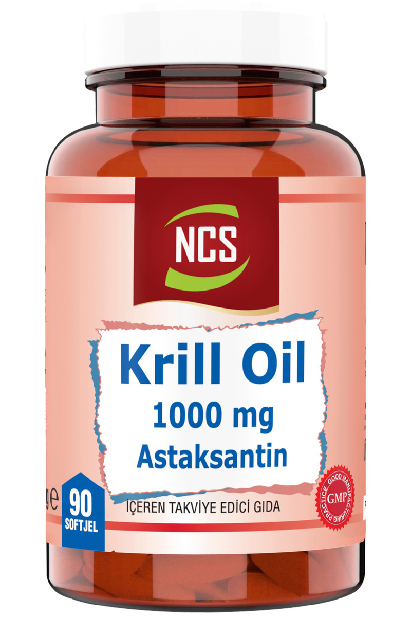 NCS Krill Yağı 1000 Mg Astaksantin 2 Mg 90 Softgel Krill Oil Yeni Nesil Omega 3 Fish Oil