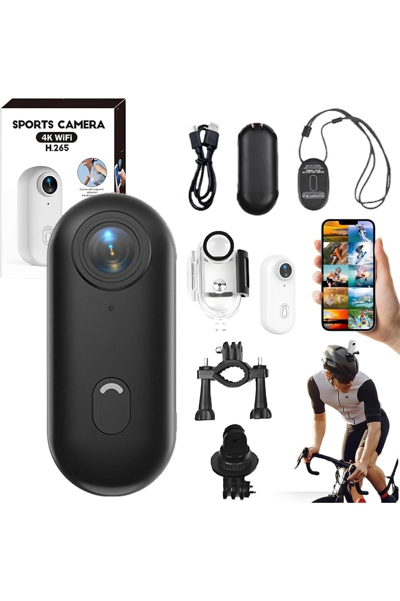 İMEXTECH SERREHA Mini 4K Wıfı Aksiyon Kamerası Giyilebilir Video Kaydedici SD Kart Dahil