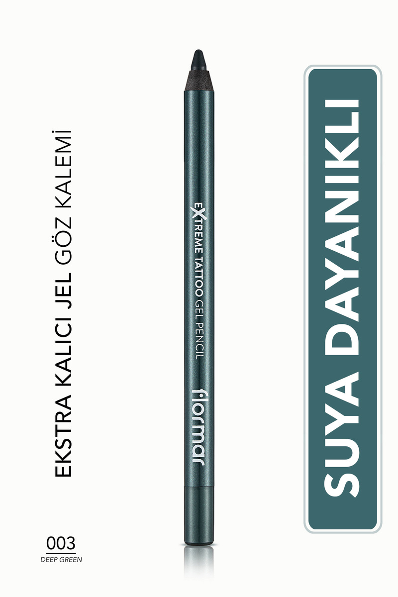 Flormar Mat Kalıcı Göz Kalemi (YEŞİL) - Extreme Tattoo Gel Pencil - 003 Deep Green - 8682536028851