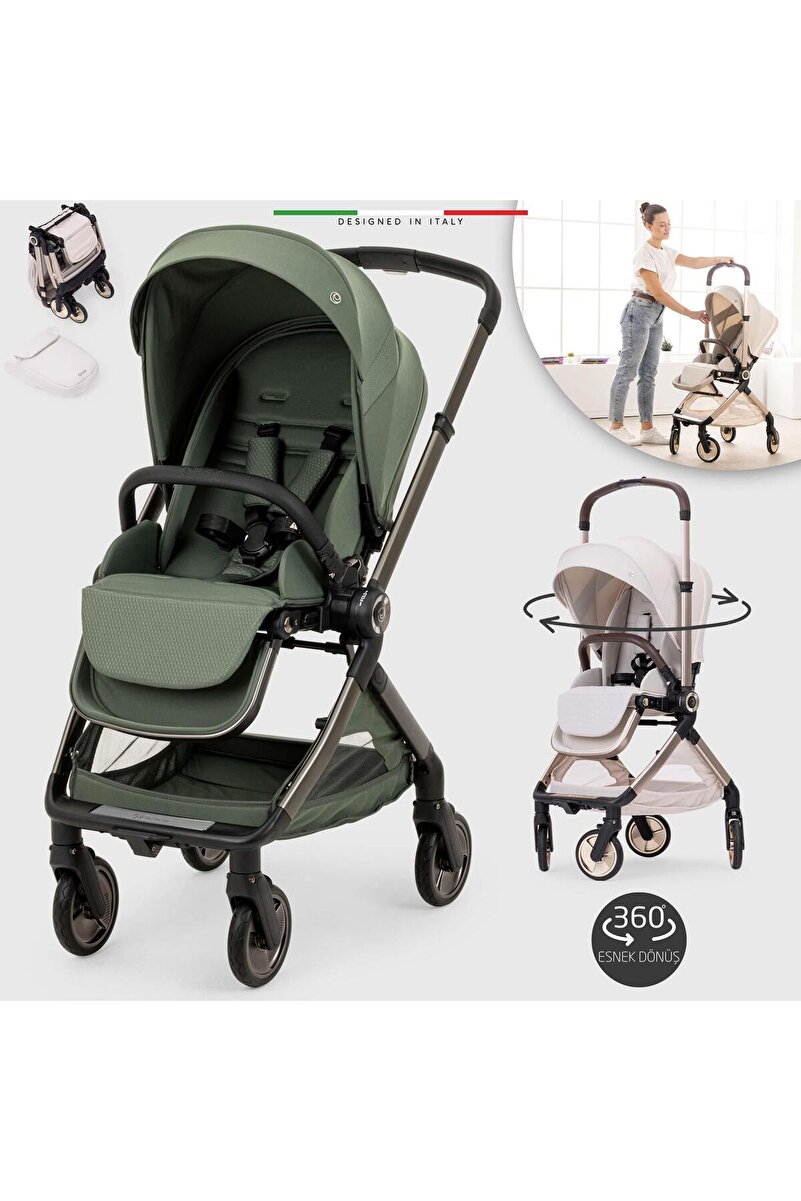 Elele Rotabile Premium Çift Yönlü Bebek Arabası Yeşil