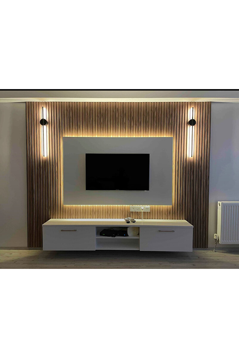 HF DESIGNER Modern Dekoratif PİLLİ Aç-Kapa Düğmeli Led Duvar Apliği 66 Cm Günışığı 1 ADET