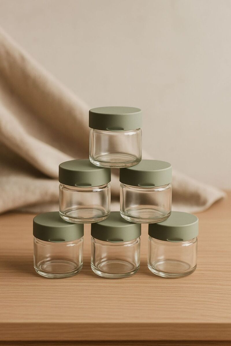 CKM silikon 6 Adet 41 ML Cam Bebek Mama Taşıma Saklama Kabı Sızdırmaz Mit Yeşil