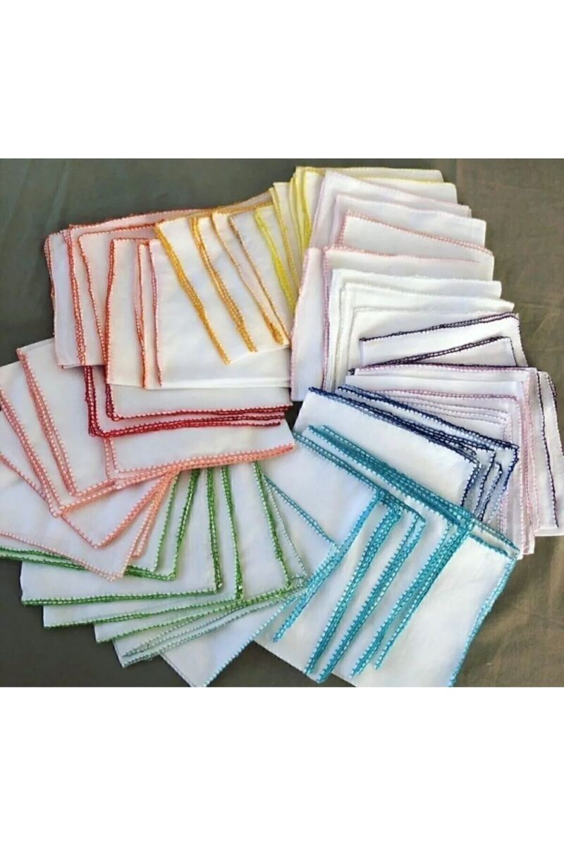 Bebekino 10 Adet Penye Bebek Ağız Mendili 20*20cm Kız Bebek %100 Pamuklu