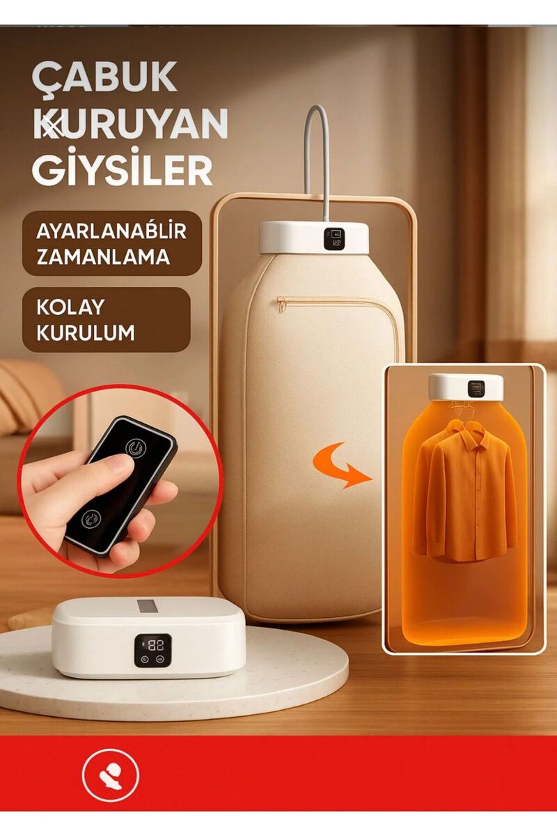 ATLT ATLANTİS UV IŞINLI TAŞINABİLİR ELBİSE KURUTUCU PORTATİF ASKILI KATLANABİLİR ÇAMAŞIR KURUTMA MAKİNESİ