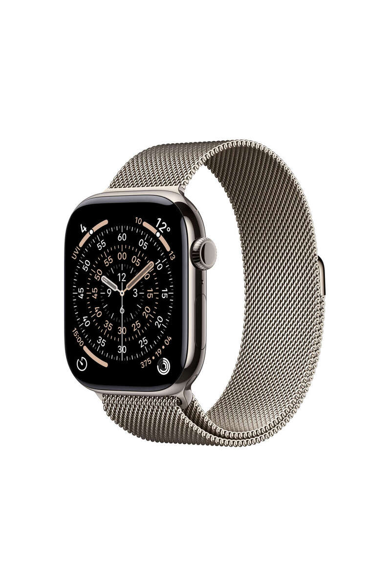 Apple Watch Series 11 GPS + Cellular, 46 mm Natürel Titanyum Kasa ve Natürel Milano Loop - S/M