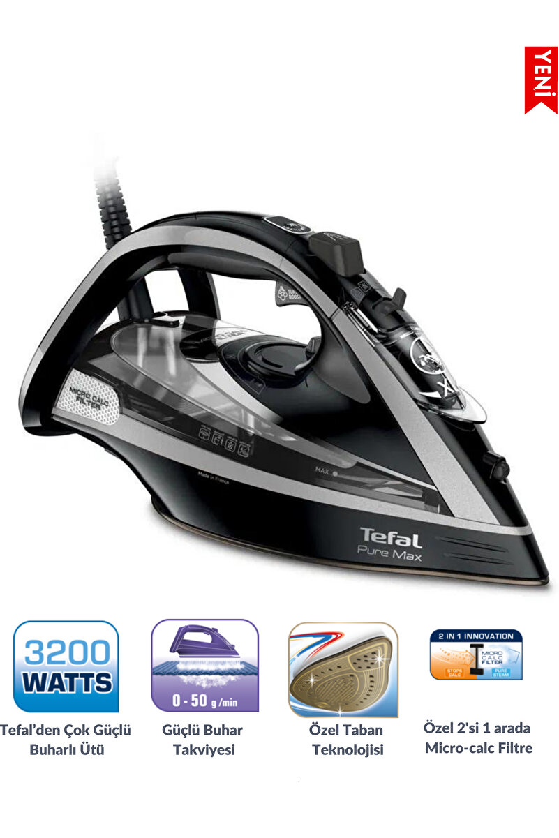 TEFAL Turbo Pro Buharlı Ütü - 3200 Watt - Otomatik Buhar Özellikli - Kireç Avcısı