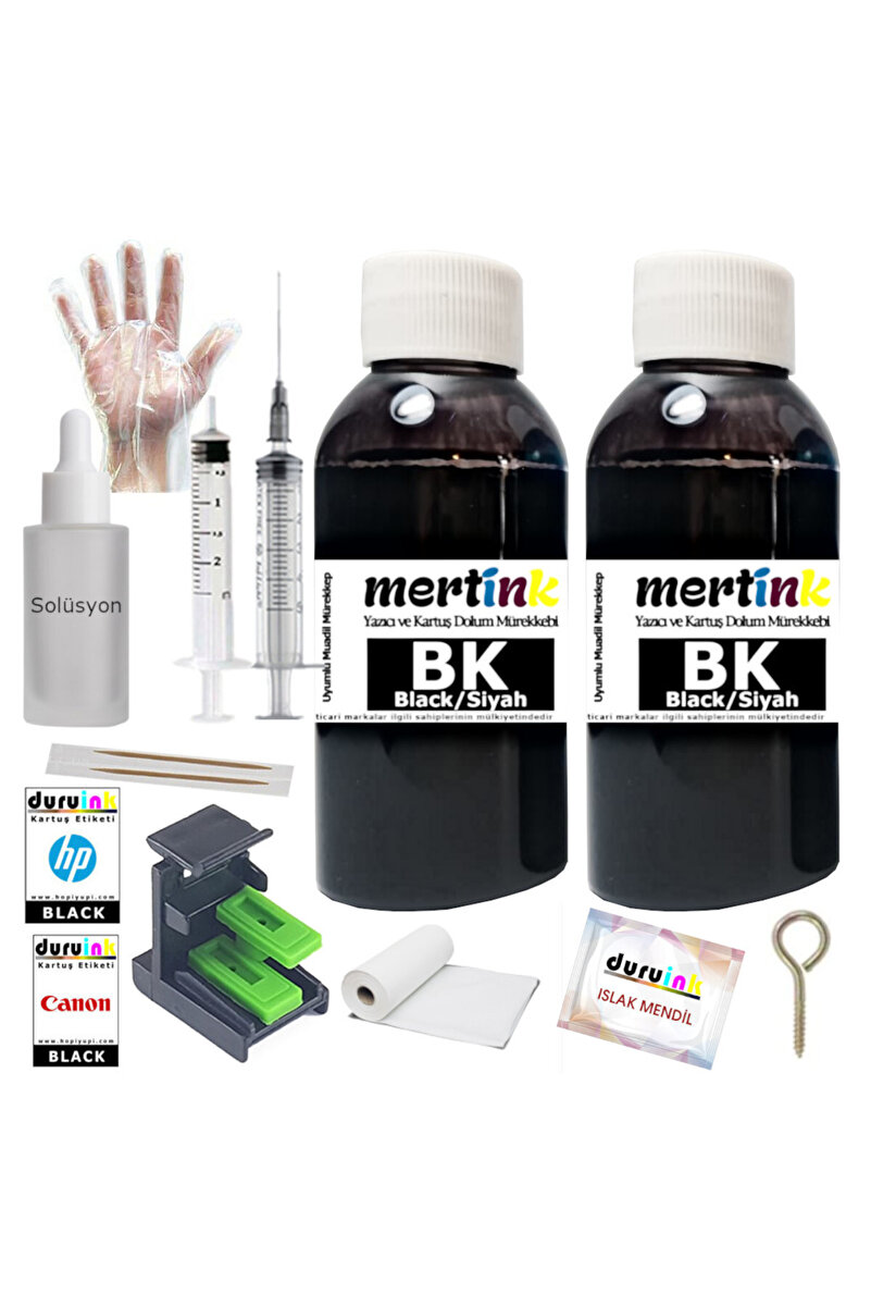 Mertink CANON TS3750i PG-575 CL-576 KARTUŞ DOLUM SETİ 2X100ML SİYAH MÜREKKEP