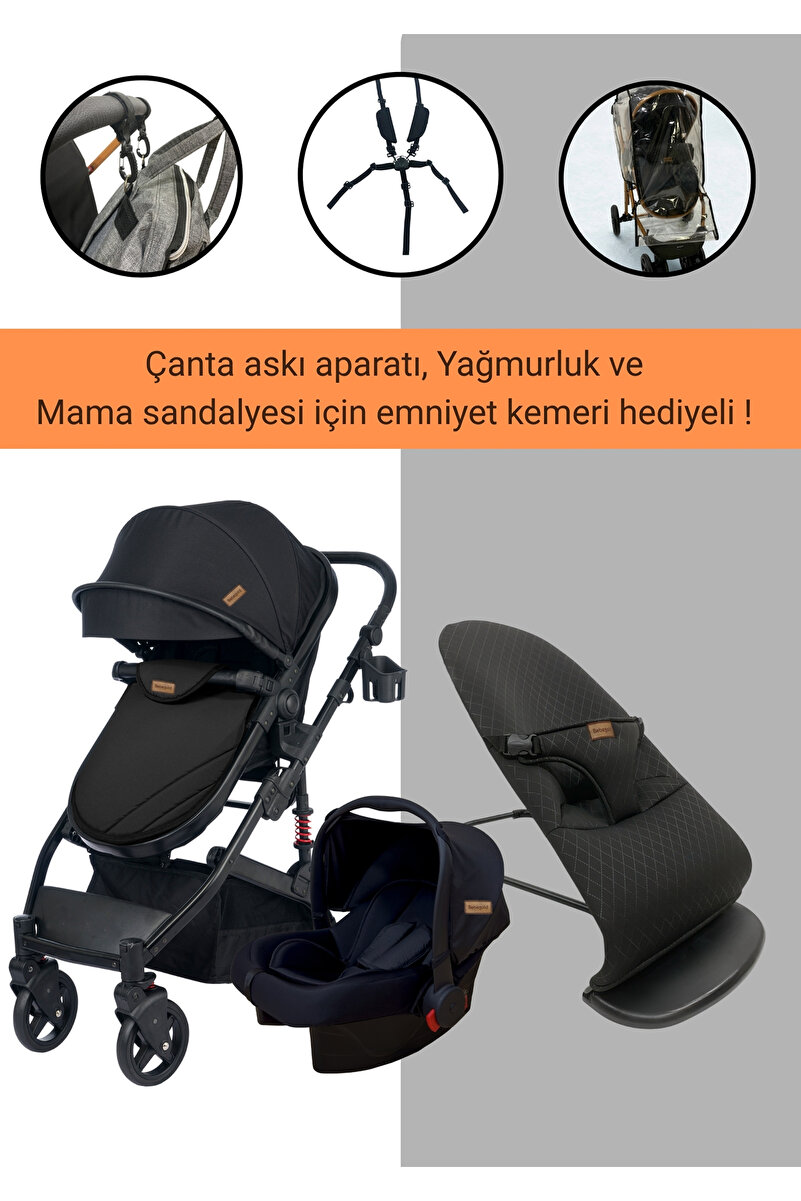 BEBEGOLD Truva Travel Sistem Bebek Arabası / Ana kucağı / Yağmurluk