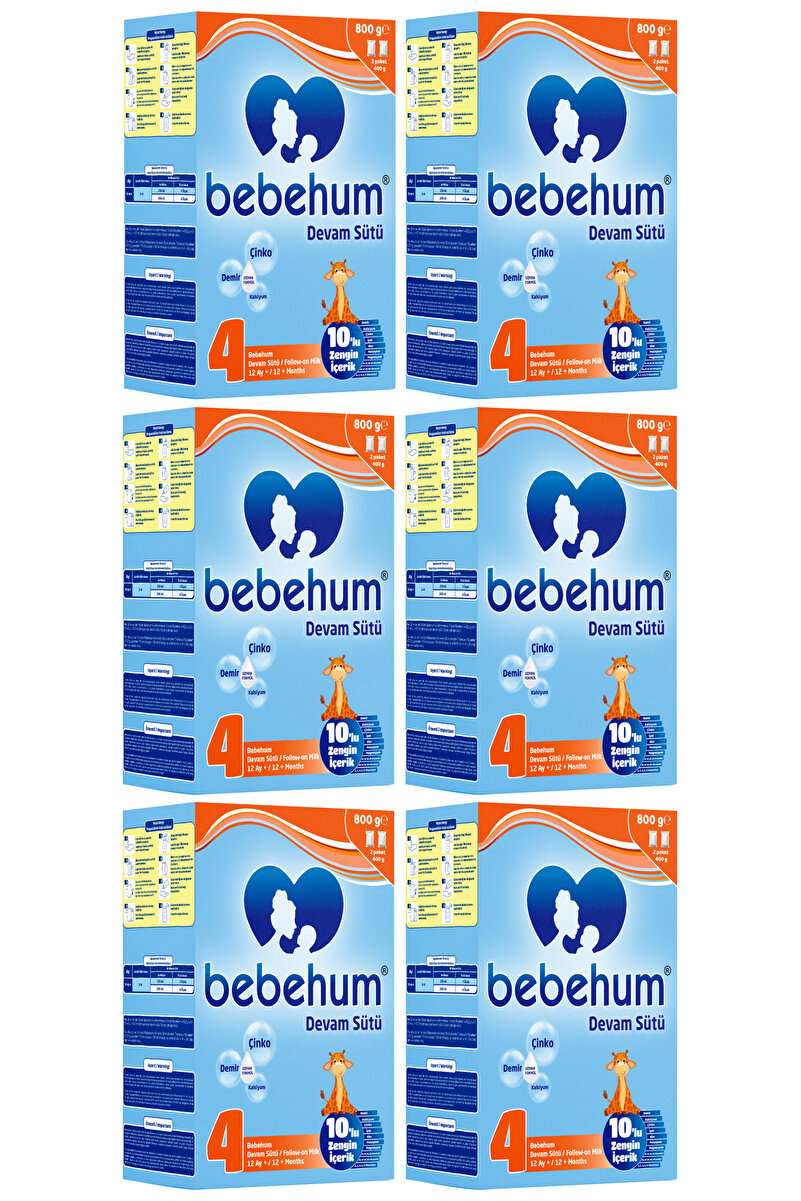 bebehum 4 Numara Devam Sütü 12 Ay+ 800 gr x 6 Adet