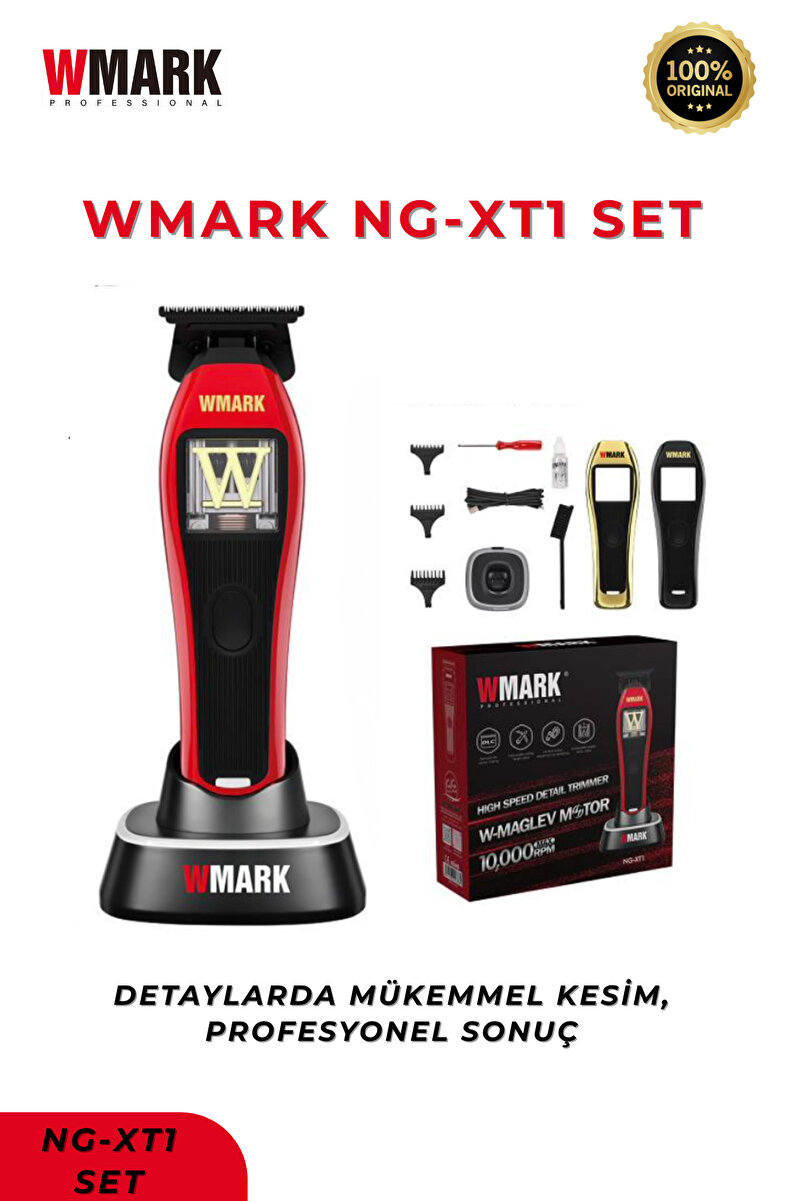 Wmark Vector Motor Detail Trimmer (Type-C şarjlı, 2 yedek kapaklı) Ense Ve Sakal Makinesi NG-XT1