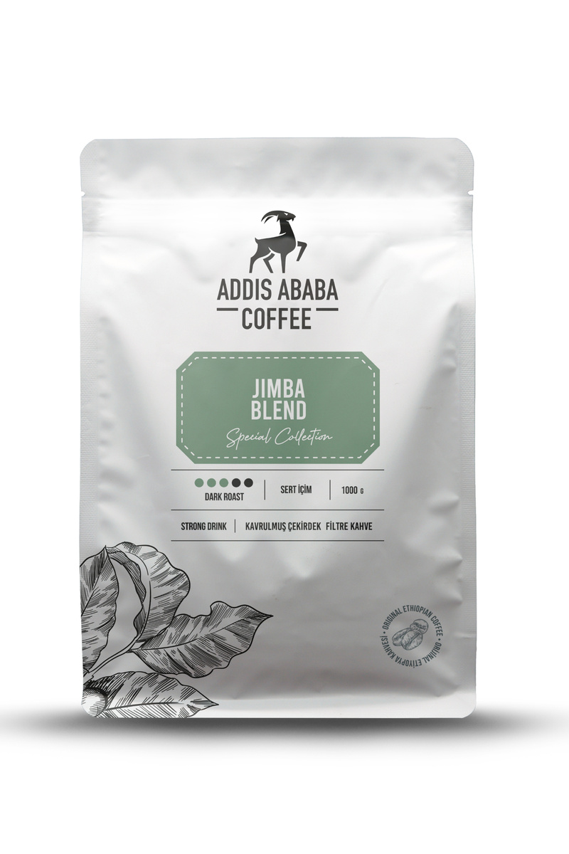 Addis Ababa Coffee Jimba Blend - Dark Roast - Sert Espresso Çekirdek Kahve - 1000 Gr.