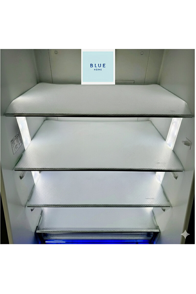 Blue Home 🆕Buzdolabı Rafları Kaplama Yıkanabilir Kesilebilir Cam Raflar için Buzdolabı Matı 45 cm x 3 mt