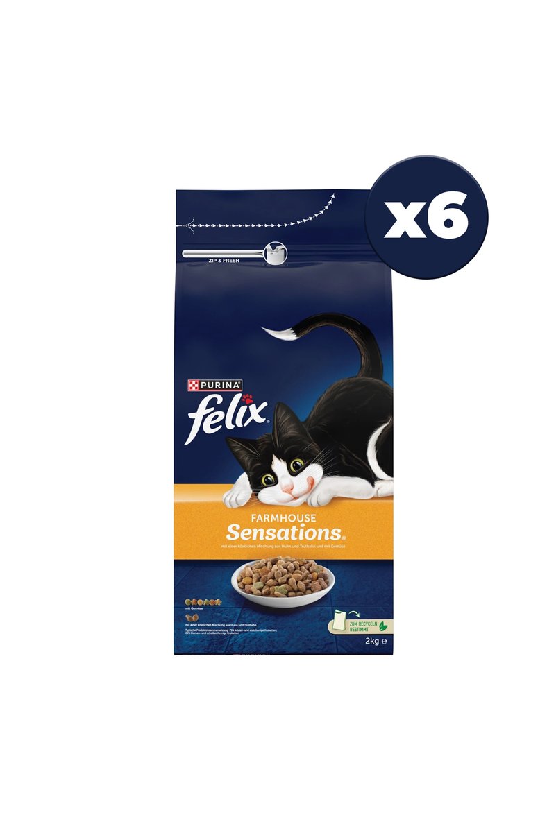FELIX Farmhouse Sensations Tavuklu ve Hindili 2 x 6 Kg Yetişkin Kuru Kedi Maması