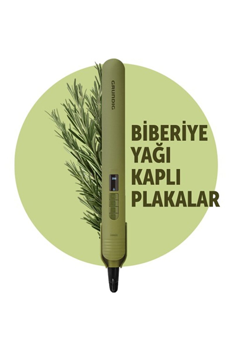Grundig Dijital Saç Düzleştirici Biberiye Yağı Kaplı Plakalar