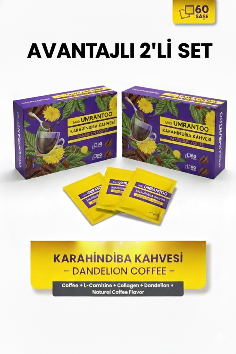 mrs. ümrantoo Karahindiba Kahve 30 Saşe 2'li Paket