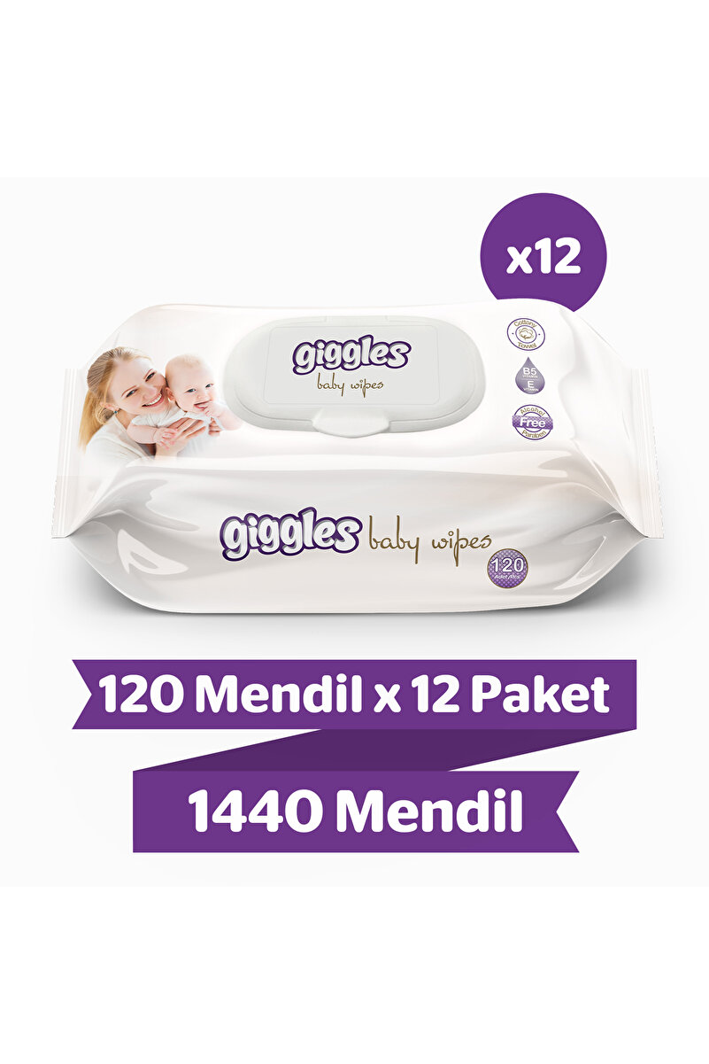 giggles Baby Wipes Islak Havlu 120'li 12 Paket 1440 Mendil