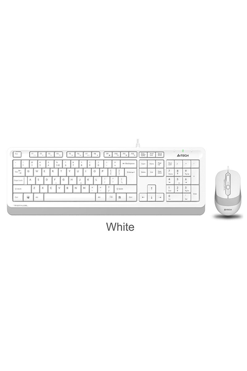 A4 Tech F1010 Q Usb Beyaz Fn-Mm Klv+Optik Mouse Set