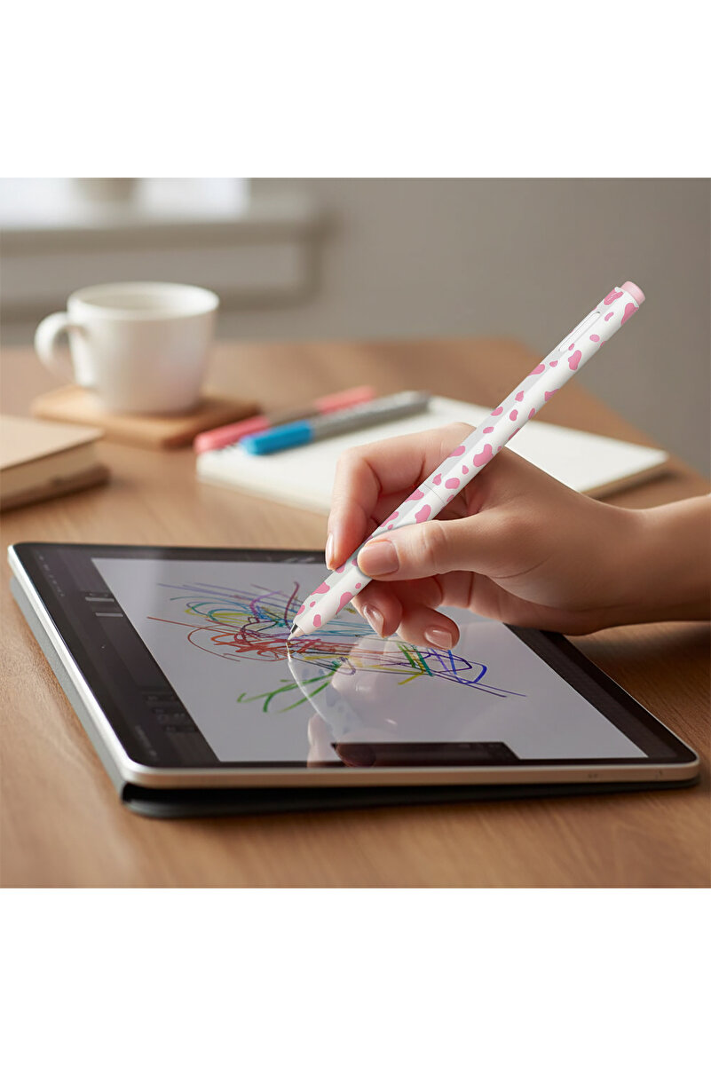 Samsung CaseOnn Galaxy Tab S Pen Kılıf Pastel Benek Desenli Silikon Pembe (Ürün Kalem DEĞİLDİR)