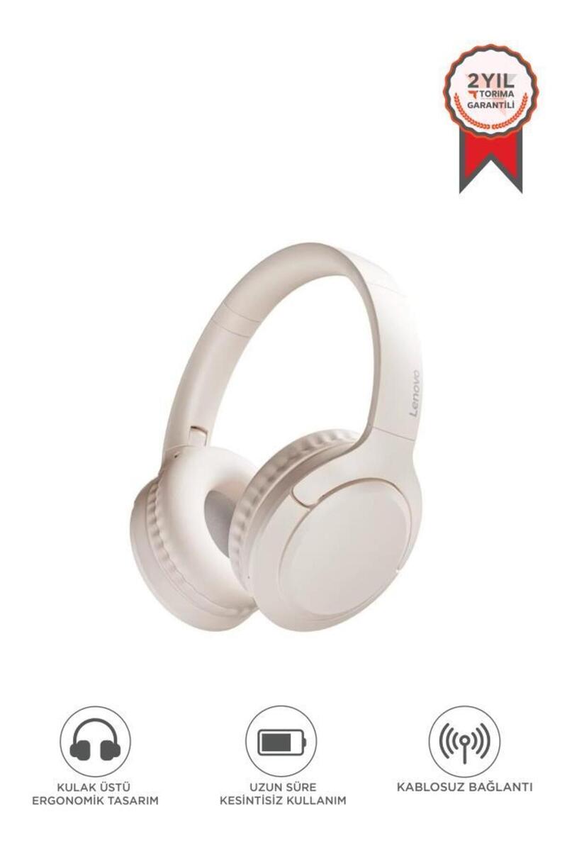 LENOVO Bluetooth Kulaklık Kulak Üstü Kablosuz Kulaklık TH53 Bej