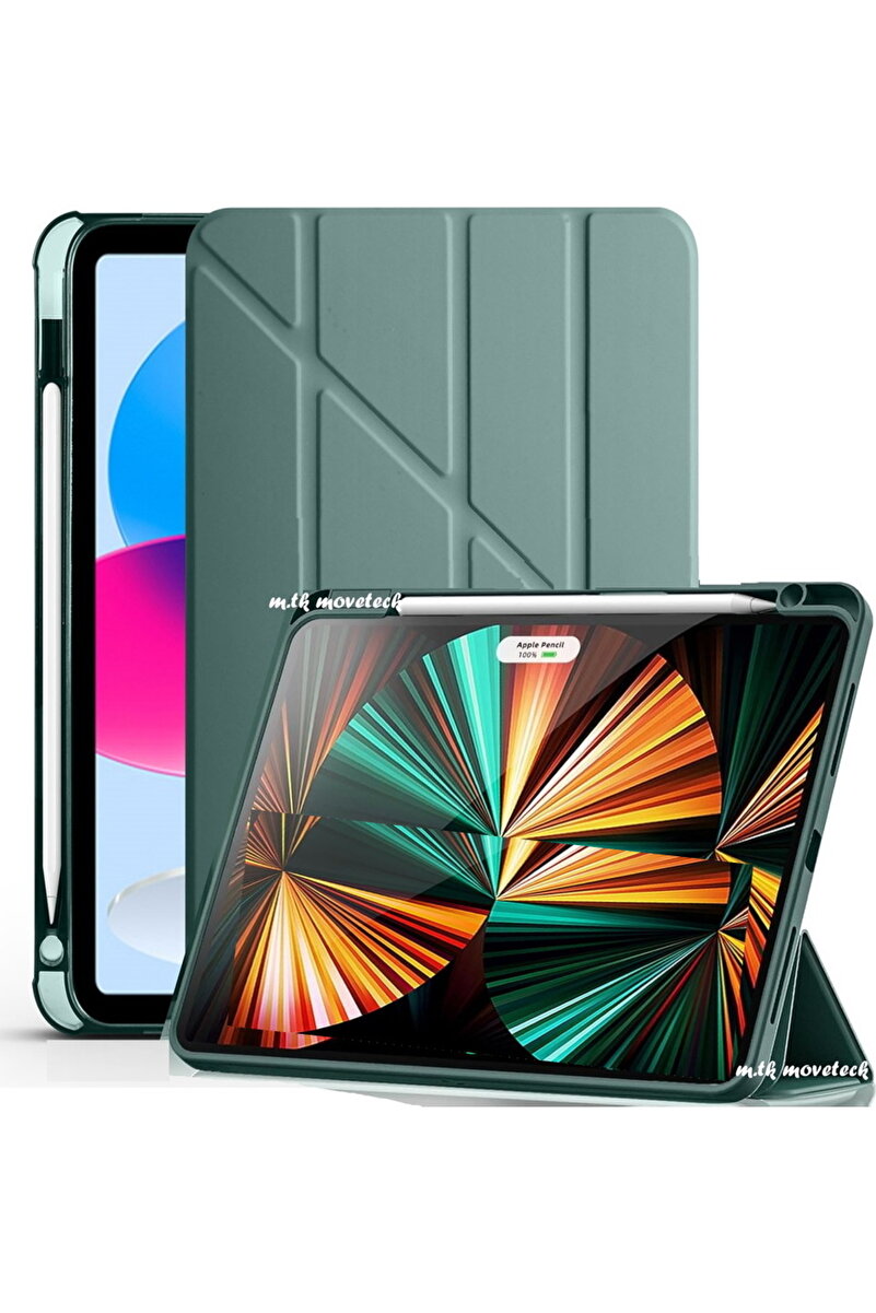 m.tk moveteck Honor Pad 10/Pad 20/Pad 20 Pro 12.1 inç Kılıf Kalem Bölmeli Katlanabilir Akıllı Uyku Modlu Standlı Yumuşak Silikon