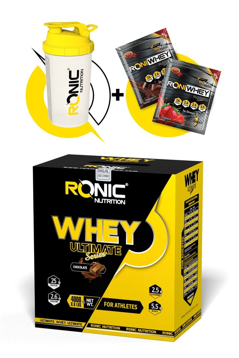 Ronic Nutrition Whey Protein Tozu Ultimate 4000 G Kas Yapılanmasına Yardımcı Protein Tozu (ÇİKOLATA AROMALI)