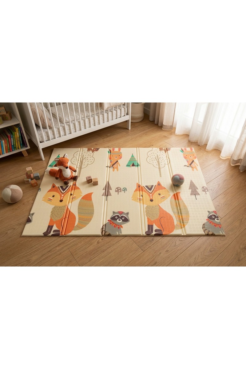 Holmen Katlanabilir Çift Taraflı Premium Oyun Matı - Halısı 150x200cm