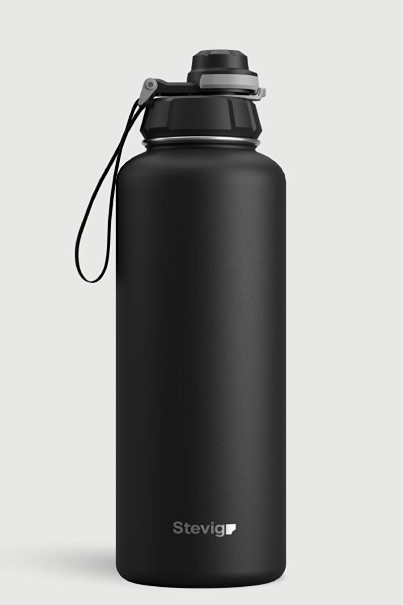Stevig 1 Hand Leak-Proof Sızdırmaz Çelik Termos 1500 ML Black ST-235