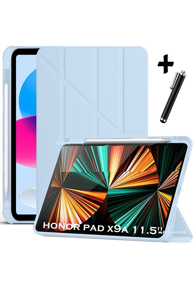 m.tk moveteck Honor Pad X9A 11.5 inç Kılıf Kalem Bölmeli Katlanabilir Standlı Koruyucu Yumuşak Tri Folding Kapak