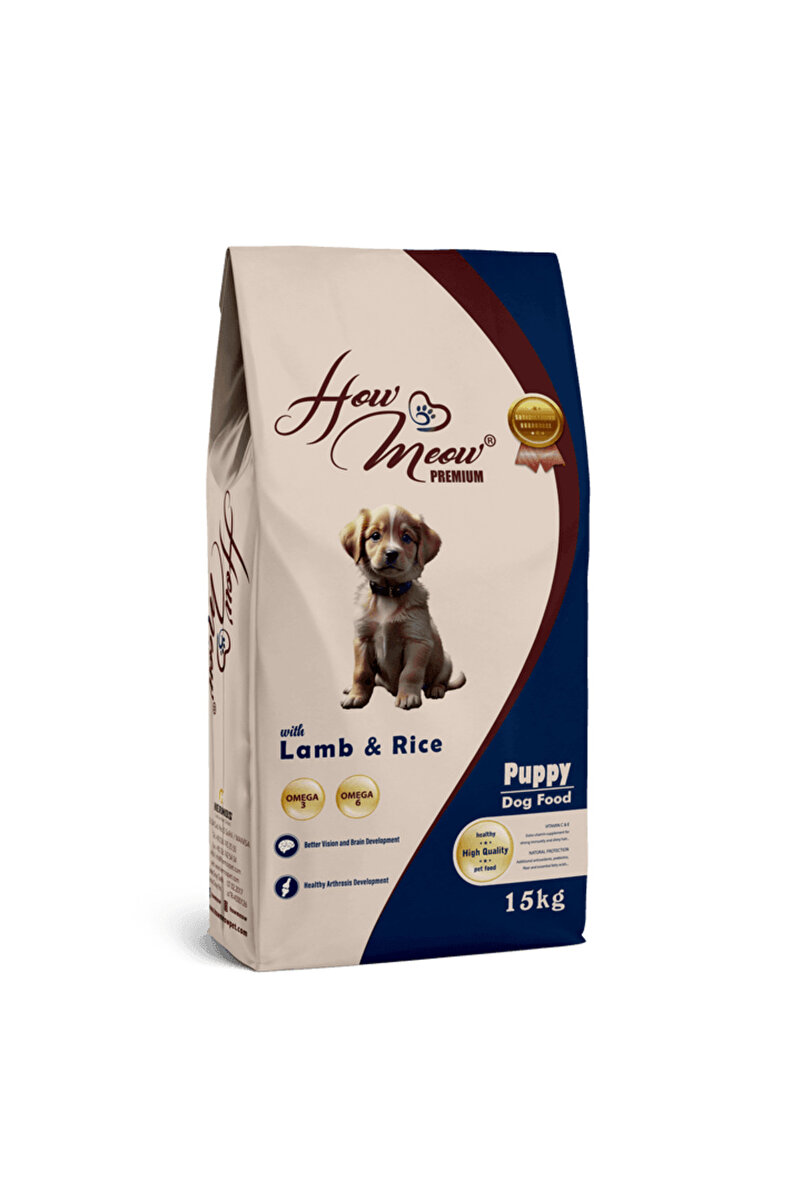 how&meow Yavru Köpek Kuru Maması Kuzulu Ve Pirinçli 15 Kg