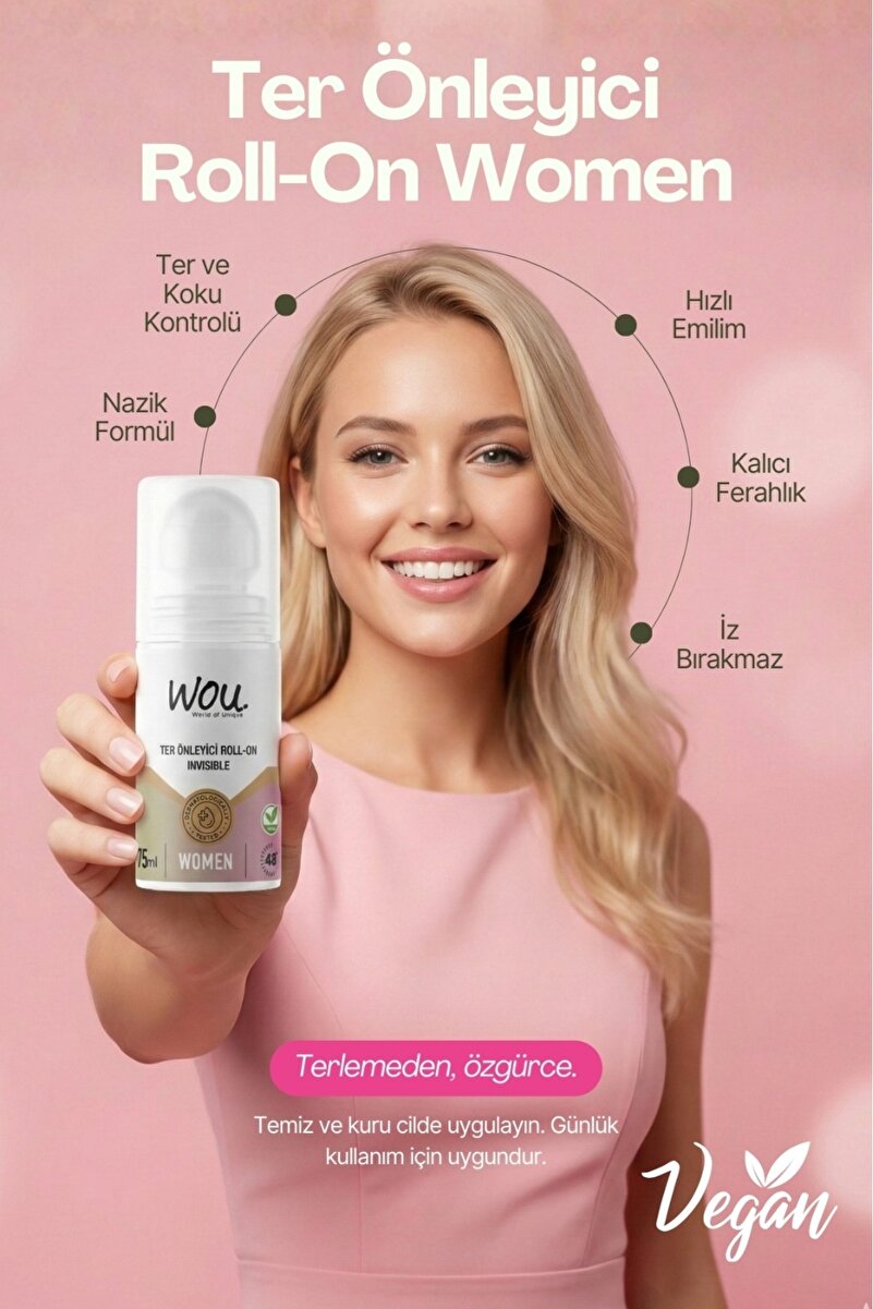 WOU World of Unique Wou Ter Önleyici Leke Karşıtı Roll-On 75 ml Women