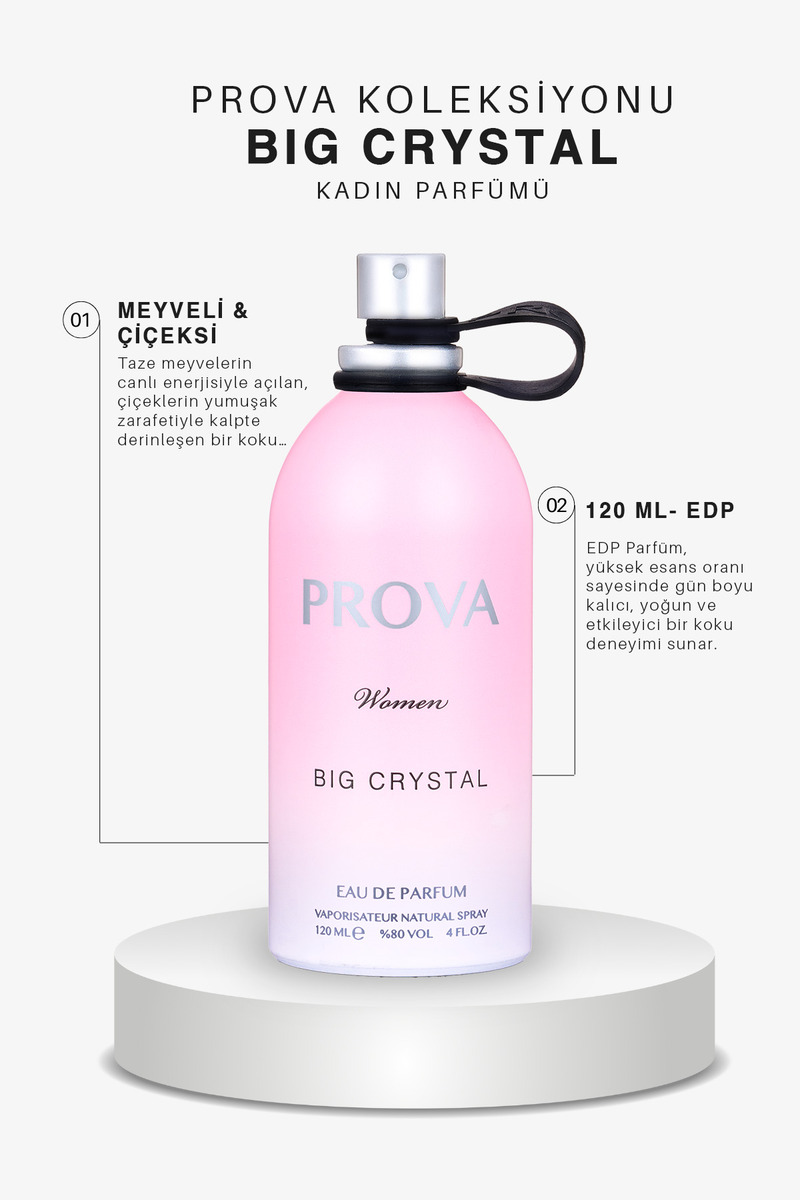 prova Big Crystal Edp Meyveli Çiçeksi Kadın Parfüm 120 ml