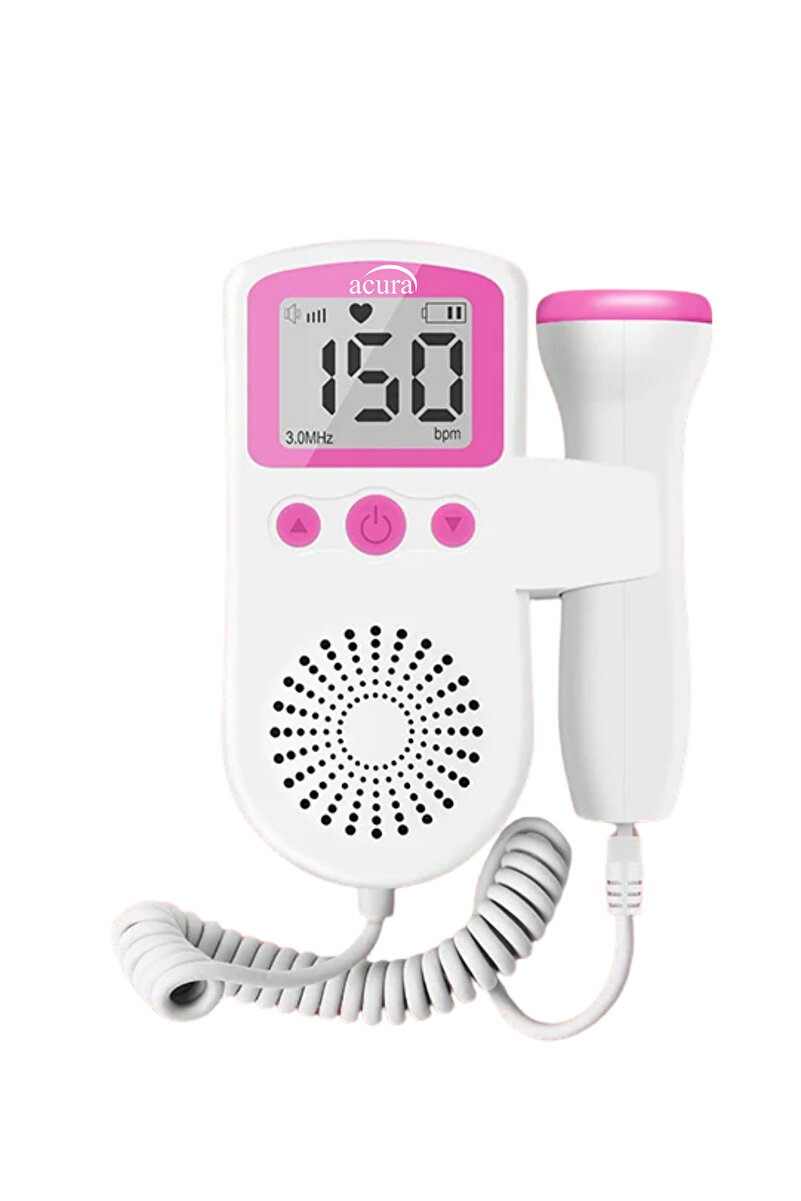 Acura Fetal Doppler Pembe Bebek Nabız Duyma Cihazı