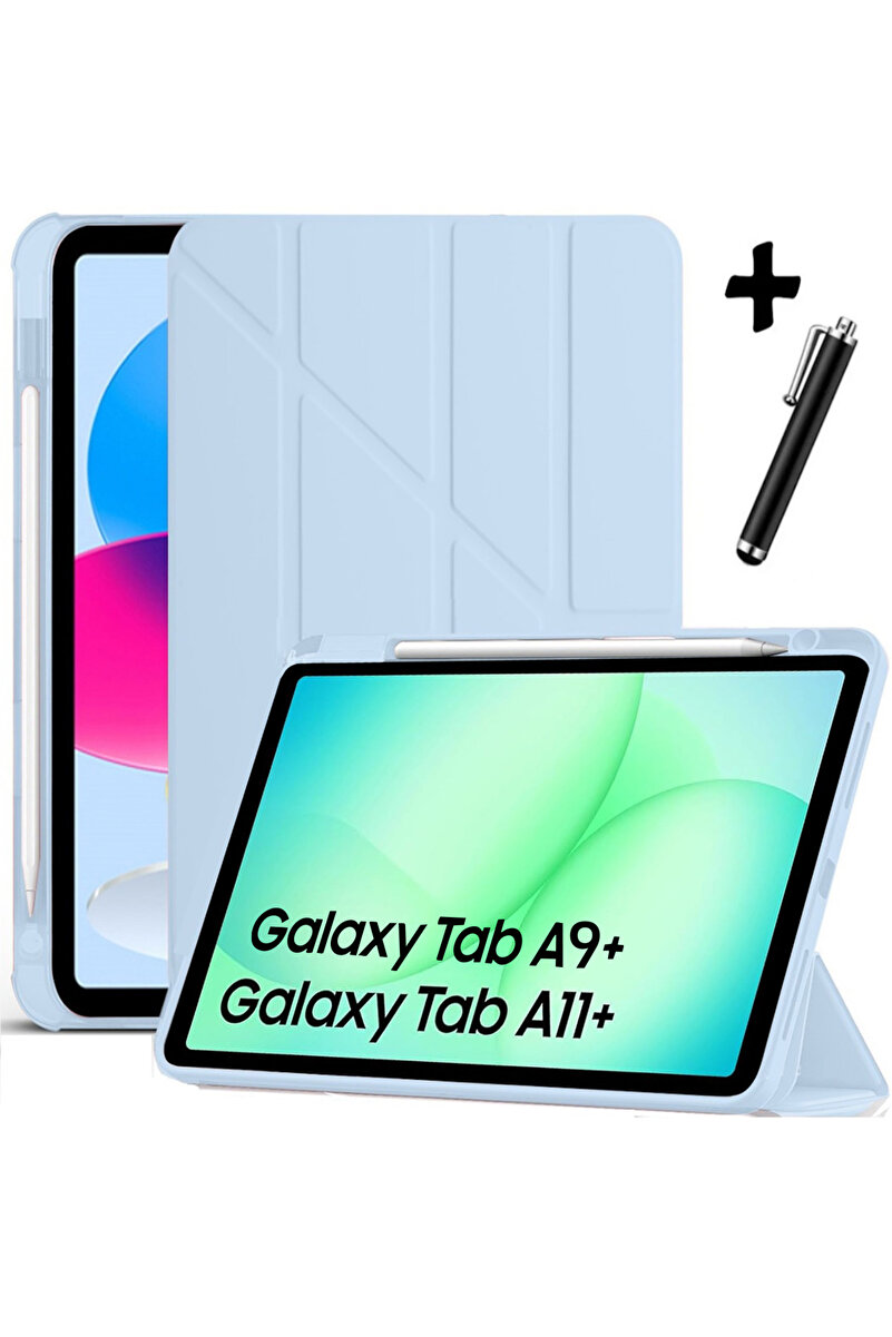 m.tk moveteck Galaxy Tab A11 Plus/A9 Plus 11 Inç Uyumlu Kılıf Kalem Bölmeli Uyku Modlu Silikon Kapak Sm-x230