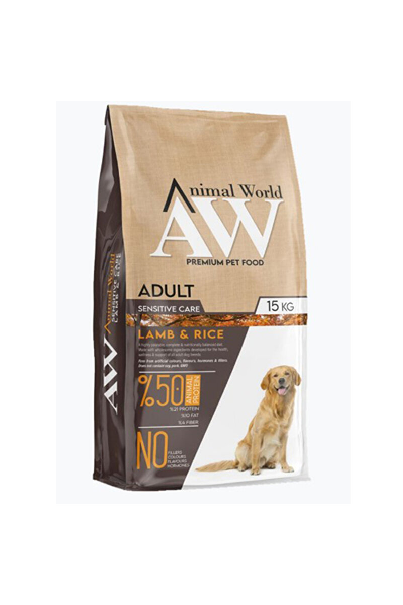 Animal World Adult Kuzu Etli ve Pirinçli Yetişkin Köpek Maması 15 Kg
