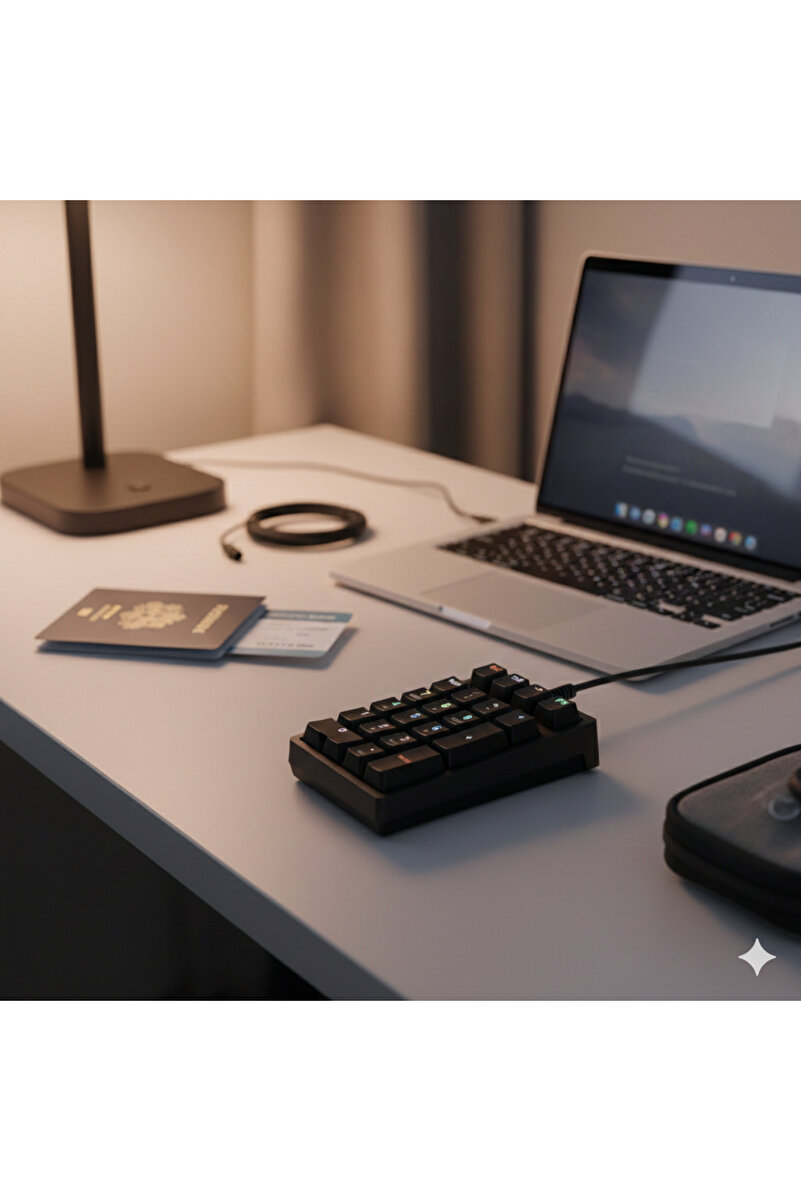 Linber RGB Mekanik Sayısal Tuş Takımı | 21 Tuşlu Kablolu Numpad, Mavi Switch, Gaming & Ofis Klavye