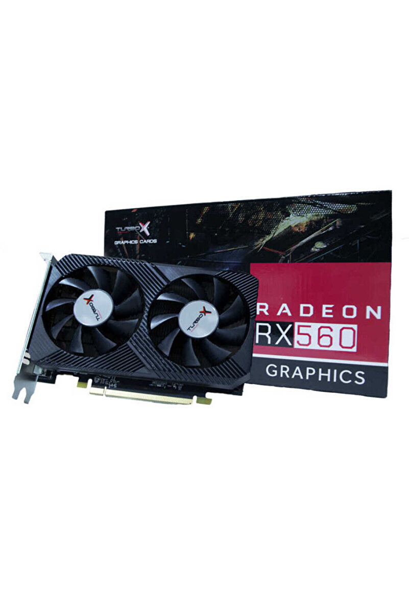 TURBOX Arcade Hero N RX560 Amd GDDR5 128Bit Dvi.Hdmi.Display Çift Fan 4GB Ekran Kartı (Box)