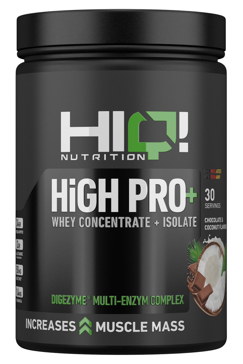 HIQ NUTRITION HIQ High Pro+ 900gr CHOCOLATE&COCONUT FLAVORED