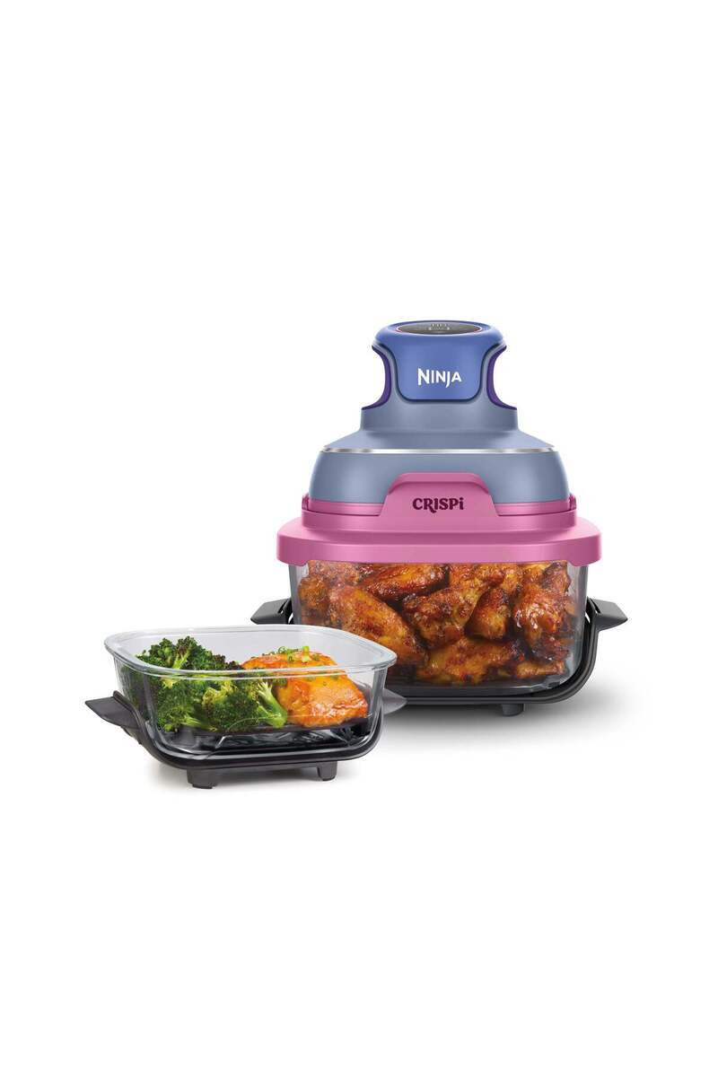 NINJA CRISPi 4-in-1 Taşınabilir Cam Hazneli Pişirme Sistemi - Purple Mauve