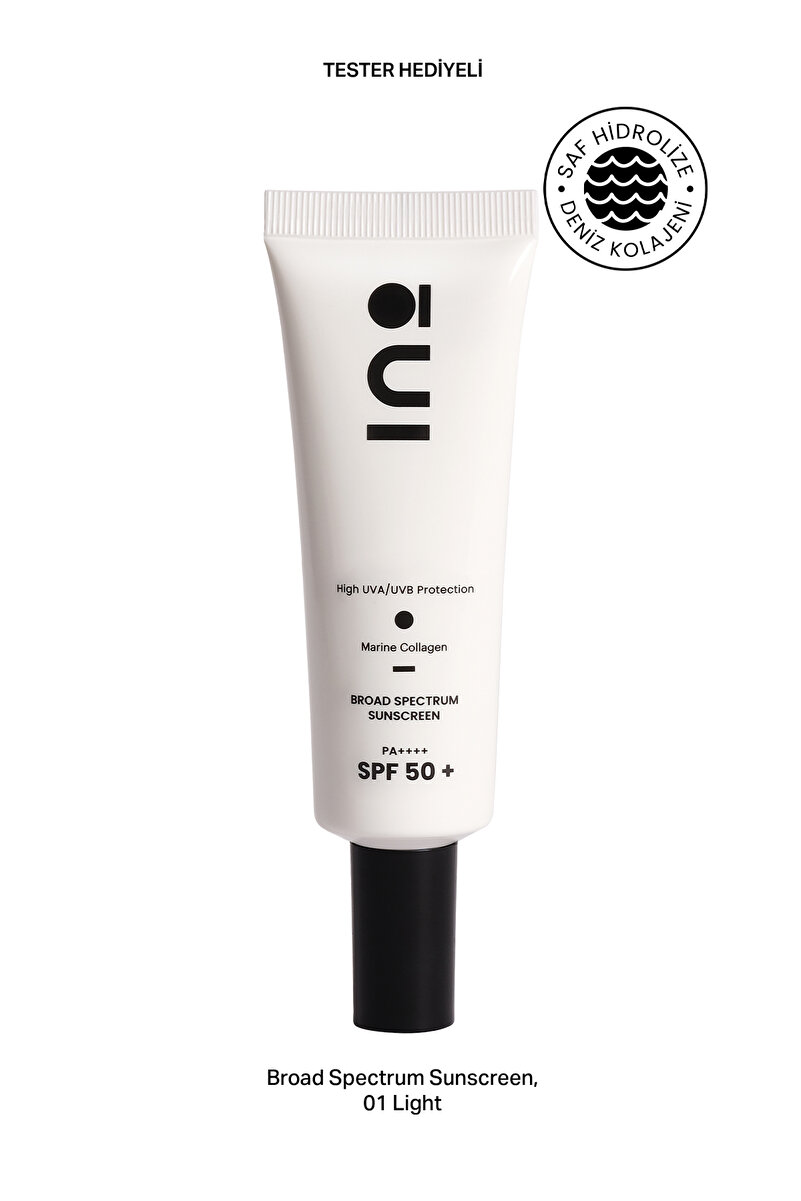 inobeauty Nemlendirici Güneş Kremi SPF+50 01 LIGHT Cilt Tonu Eşitleyici (Saf Kolajen)