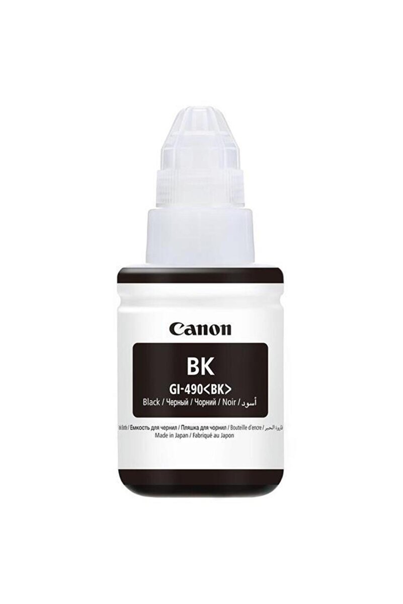 Canon GI-490 (BK) Siyah 135ml Orjinal Mürekkep (G1400-G2400-G3400-G3415)