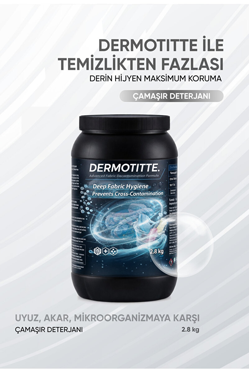 Dermotitte. Akar ve Scabies Karşıtı Enzimatik Tekstil Deterjanı | Lif Derinine Temizlik